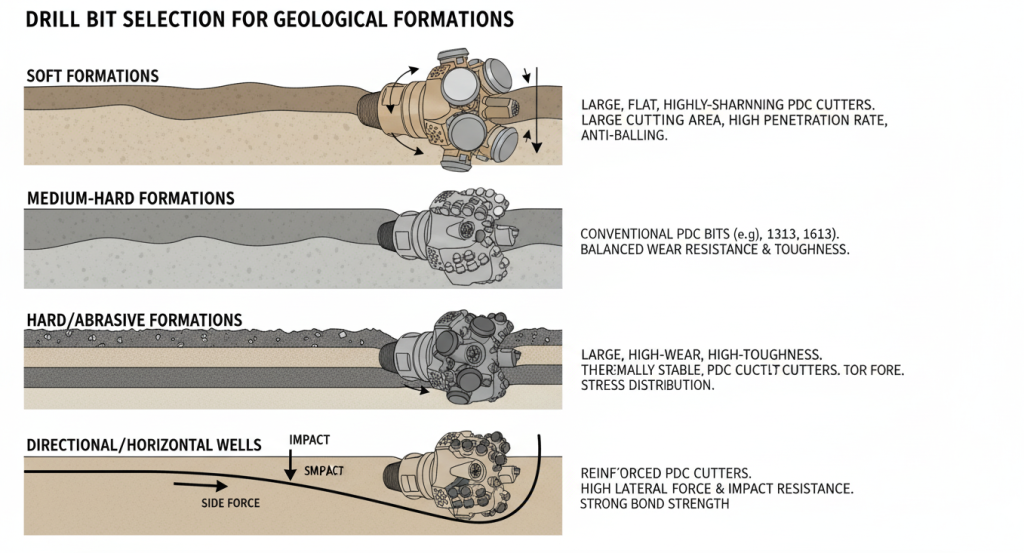 Different application scenarios of different types of PDC cutters