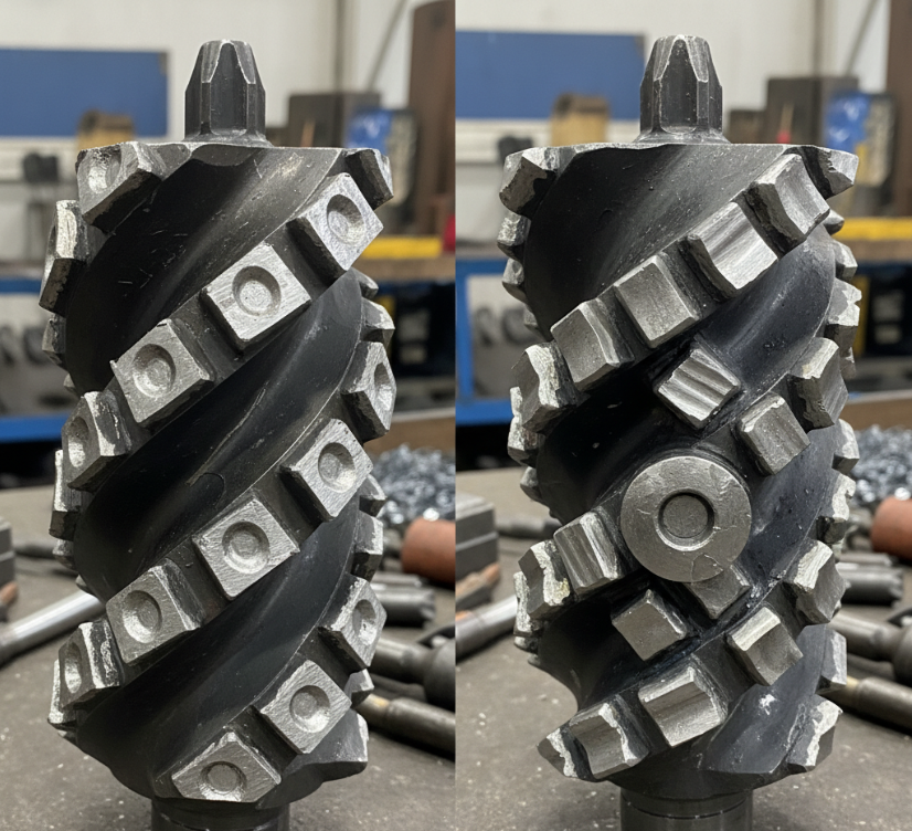 Concave/convex PDC cutter bits and asymmetric PDC cutter layout bits