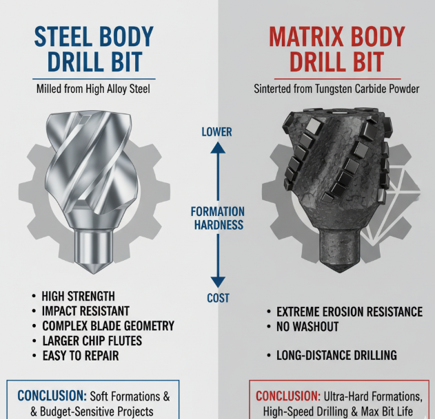 Comparison of two types of drill bits