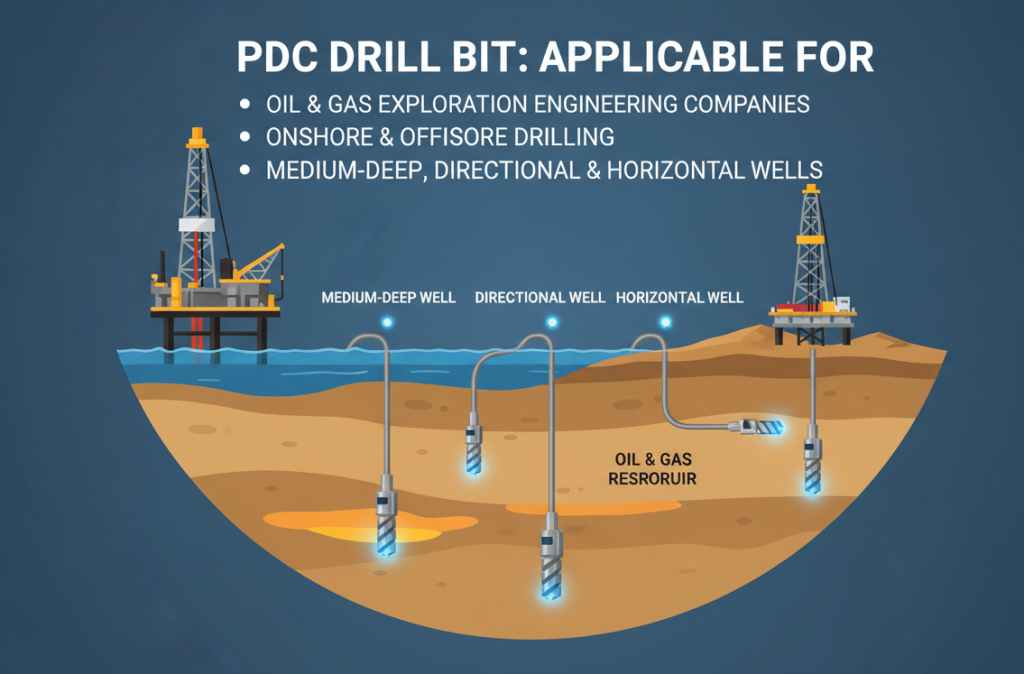 Буровое долото скважины pdc Применяемая толпа Для нефтяной и газовой разведки инженерная компания