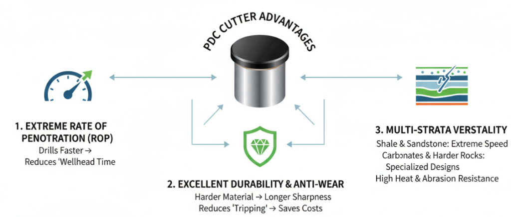 Avantages des fraises PDC