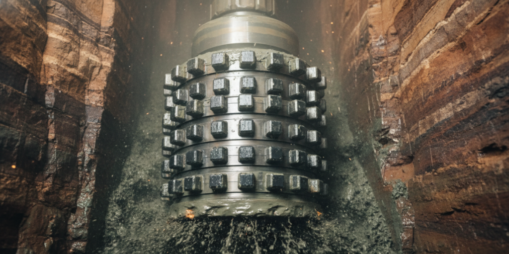 Les fraises PDC sont utilisées dans les opérations de forage.