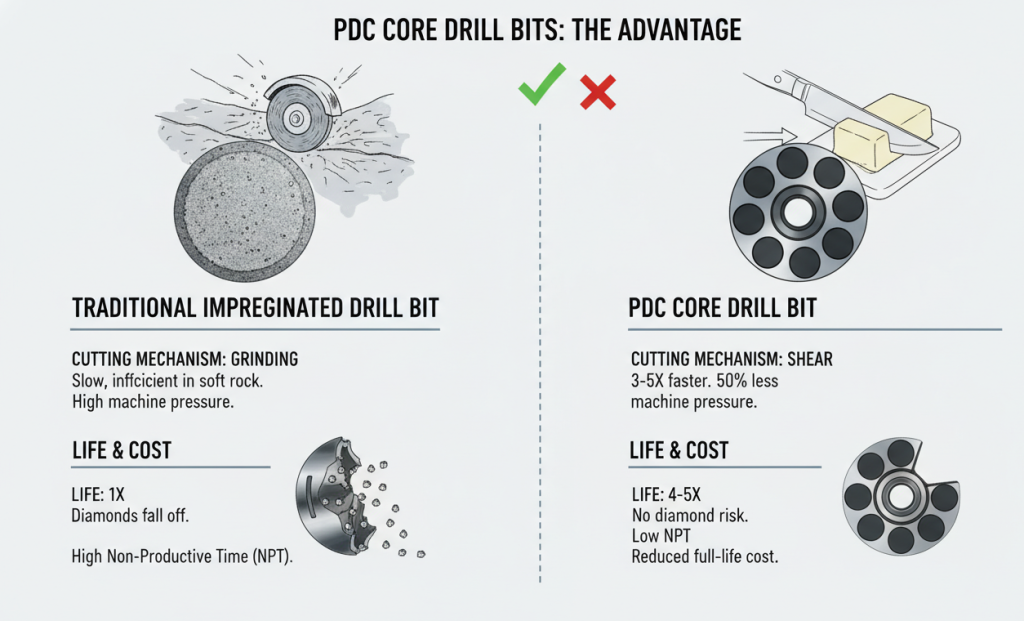 PDC Core Drill Bits Comparison Points
